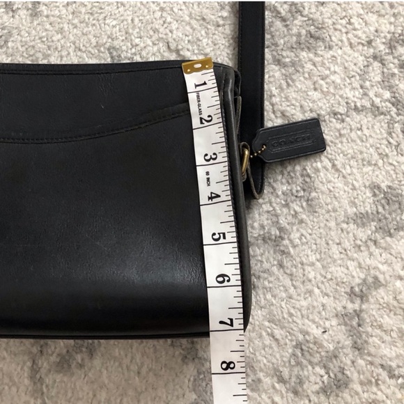 Vintage Coach Black Rectangle Soft Leather Purse Shoulder Bag w/Serial Number - Picture 14 of 16